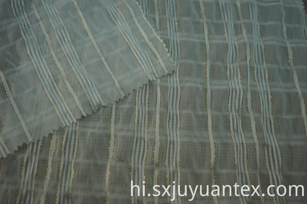 Chiffon Gold Lurex Stripe Dobby Fabric